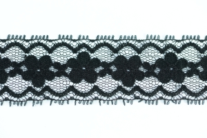 1.25 Inch Flat Lace, Black (50 yards) MADE IN USA