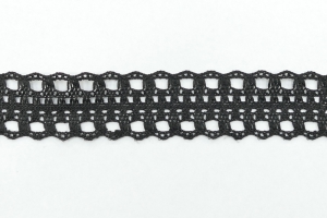 1.25 Inch Flat Lace, Black (50 yards) MADE IN USA