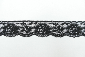 1.5 Inch Flat Lace, Black (50 yards) MADE IN USA