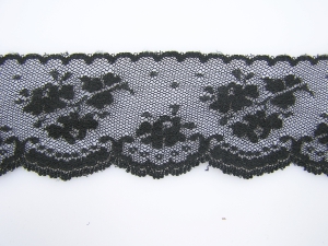 2 Inch Flat Lace, Black (50 yards) MADE IN USA