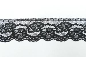 2 Inch Flat Lace, Black (50 yards) MADE IN USA