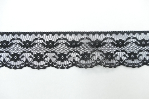 2 Inch Flat Lace, Black (50 yards) MADE IN USA