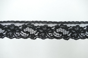 2 Inch Flat Lace, Black (50 yards) MADE IN USA