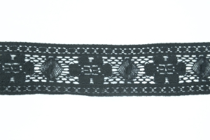 2 Inch Flat Lace, Black (50 yards) MADE IN USA