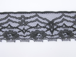 2.25 Inch Flat Lace, Black (50 yards) MADE IN USA