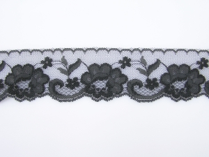 2.5 Inch Flat Lace, Black (50 yards) MADE IN USA