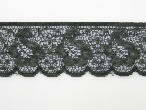 2.25 Inch Flat Lace, Black (50 yards) MADE IN USA