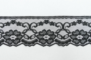 2.25 Inch Flat Lace, Black (50 yards) MADE IN USA
