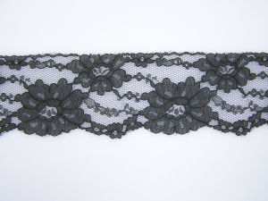 2.5 Inch Flat Lace, Black (50 yards) MADE IN USA