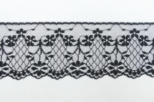 2.5 Inch Flat Lace, Black (50 yards) MADE IN USA