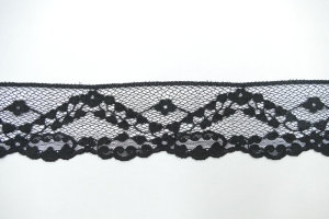 2.5 Inch Flat Lace, Black (50 yards) MADE IN USA