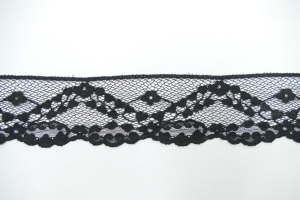 2.5 Inch Flat Lace, Black (50 yards) MADE IN USA