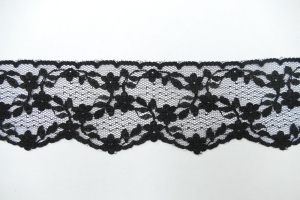 2.5 Inch Flat Lace, Black (25 yards) MADE IN USA