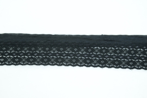2.5 Inch Flat Lace, Black (25 yards) MADE IN USA