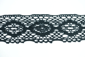 2.75 Inch Flat Lace, Black (50 yards) MADE IN USA