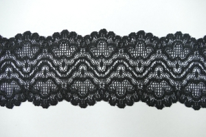 3 Inch Flat Lace, Black (10 yards) MADE IN USA