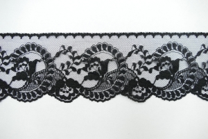 3.5 Inch Flat Lace, Black (25 yards)