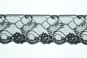 3.5 Inch Flat Lace, Black (25 yards) MADE IN USA