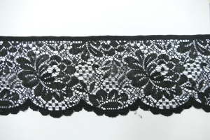4 Inch Flat Lace, Black (25 yards) MADE IN USA