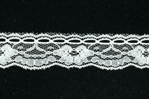 1.25 Inch Flat Lace, Ivory (50 yards) MADE IN USA