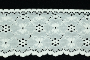 3 Inch Flat Lace, Ivory (50 yards) MADE IN USA