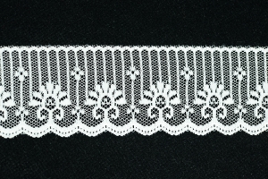 2 Inch Flat Lace, Ivory (50 yards) MADE IN USA