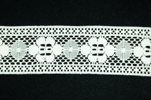 2.25 inch Flat Lace, Ivory (50 yards) MADE IN USA