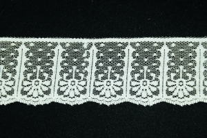 2.5 Inch Flat Lace, Ivory (50 yards) MADE IN USA