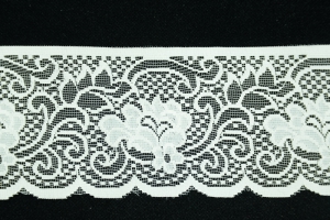 3.5 Inch Flat Lace, Ivory (25 yards) MADE IN USA