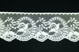 3.75 Inch Flat Lace, Ivory (25 yards) MADE IN USA