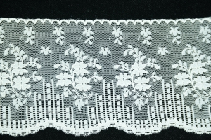 4 Inch Flat Lace, Ivory (25 yards) MADE IN USA