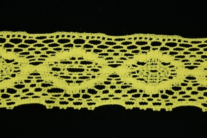 3 inch Flat Lace, Lemon (10 yards) MADE IN USA