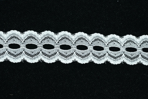 1.25 Inch Flat Lace, White (50 yards) MADE IN USA