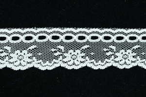 1.5 Inch Flat Lace, White (50 yards) MADE IN USA