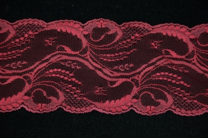 3.5 Inch Flat Lace, Wine (25 yards) MADE IN USA