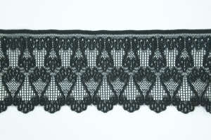 3.75 Inch Flat Lace, Black (34 yards) MADE IN USA