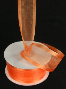 Organza Ribbon With Satin Edge , Orange, 3/8 Inch x 25 Yards (1 Spool) SALE ITEM