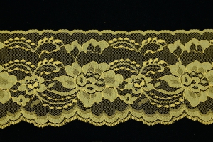 4 Inch Flat Lace, Amber Yellow (170 YARDS - FULL SPOOL) MADE IN USA