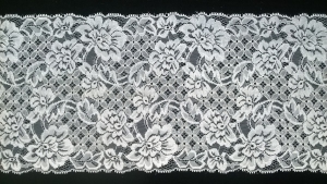 7 Inch Flat Double Edge Galloon Lace, White (25 YARDS) MADE IN USA