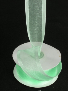 Organza Ribbon With Satin Edge , Mint, 5/8 Inch x 25 Yards (1 Spool) SALE ITEM