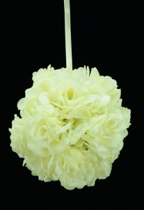 Cream 7 Inch Rose Kissing Ball (Lot of 1) SALE ITEM