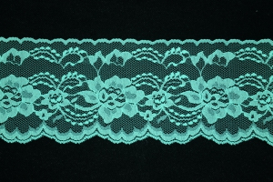 4 Inch Flat Lace, Turquoise (25 yards) MADE IN USA