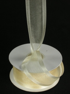 Organza Ribbon With Satin Edge , Ivory, 7/8 Inch x 25 Yards (1 Spool) SALE ITEM