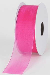 Organza Ribbon , Fuchsia, 3/8 Inch x 25 Yards (1 Spool) SALE ITEM