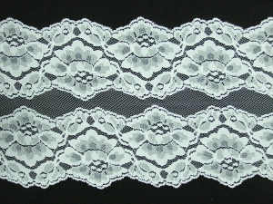 7.25 inch Flat Double Edge Galloon Lace, White (135-yard FULL SPOOL) MADE IN USA