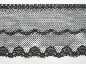 7 inch Flat Lace, Black (10 yards) MADE IN USA