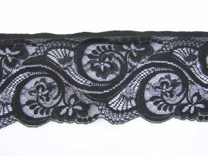 5 inch Flat Lace, Black (10 yards)