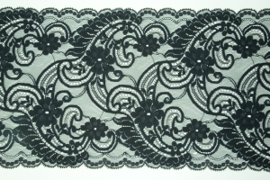 7 inch Flat Lace, Black (10 yards) MADE IN USA