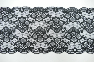 5.25 inch Flat Lace, Black (10 yards) MADE IN USA.