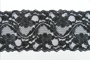 5 inch Flat Lace, Black (10 yards) MADE IN USA
